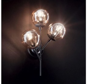 Ideal Lux - Nástenná lampa KEPLER 3xE27/42W/230V čierna/dymová