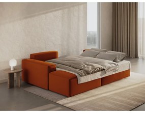 Rozkladacia rohová pohovka v tehlovej farbe (ľavý roh) Jodie – Micadoni Home