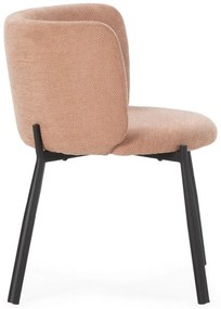 Broskyňové čalúnené jedálenské kreslá v súprave 2 ks Ginny – MOME