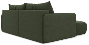 Zelená rozkladacia/s úložným priestorom rohová pohovka (ľavý roh) Nanea – Makamii