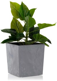 PLASTOVÝ KVETINÁČ FLORE 25X25 CM IMITÁCIA BETÓNU SIVÁ