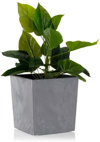 PLASTOVÝ KVETINÁČ FLORE 25X25 CM IMITÁCIA BETÓNU SIVÁ