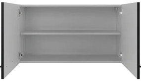 Kuchynská skrinka horná s dvierkami Flex Well Capri ŠxHxV 100 x 32 x 54,8 cm čelo čierna matná korpus divoký dub