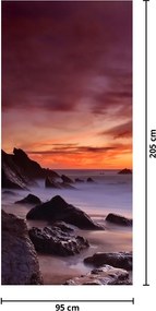 Fototapeta na dvere - Západ slnka na pobreží (95x205cm)