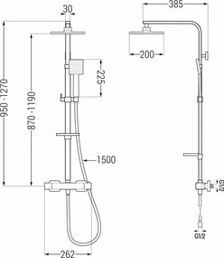 Mexen - CQ45 sprchový set s termostatickou batériou Cube, čierna, 772504595-70