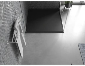 Mexen Amon, SMC štvorcová sprchová vanička 100 x 100 cm, čierna, 4F701010