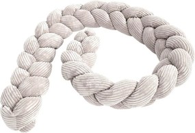 Krémový menčestrový mantinel do postieľky 200 cm – Meowbaby