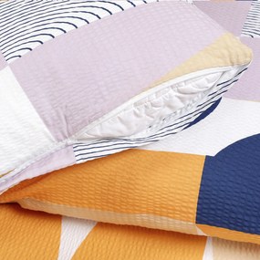 Goldea krepové posteľné obliečky deluxe - vzorované oblúky 240 x 200 a 2ks 70 x 90 cm