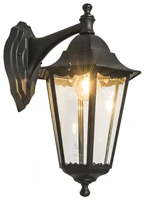 Klasická vonkajšia nástenná lampa čierna IP44 - New Orleans down