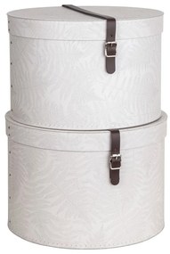Krémovobiele kartónové úložné boxy v súprave 2 ks s vekom ø 37,5x25,5 cm Rut Paper Laminate – Bigso