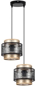 Luster na lanku GABI 2xE27/60W/230V zlatá/čierna pr. 30 cm