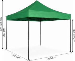 MultiGarden Záhradný samorozkladací stan s baldachýnom 3x3m - zelený MultiGarden