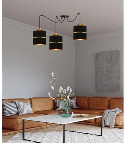 Luster na lanku ASSAM 3xE27/60W/230V čierna