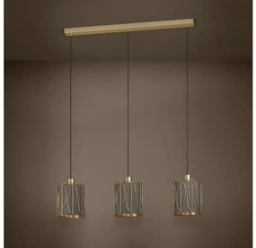 Eglo 390207 - Luster na lanku COROJAL 3xE27/40W/230V zlatá/hnedá