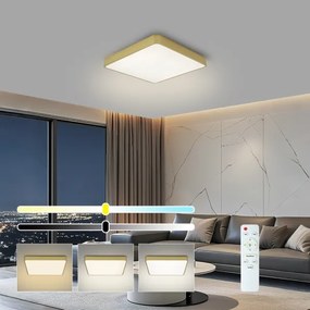 Brilagi-LED stmievateľné stropné svietidlo POOL LED/36W/230V 3000-6000K 40x40 cm zlaté + diaľkové ovládanie