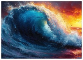 Obraz - Vlna v západu slnka (70x50 cm)