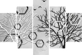 Abstraktný obraz so stromami (150x105 cm)