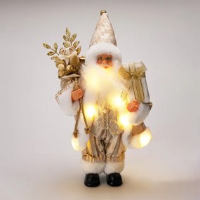 Santa Claus v zlatom oblečení s LED 30 cm