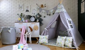 Dekoračná vlajková girlanda PASTELOVÉ PIERKA - sivá / biela