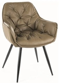 Olivová stolička CHERRY z eko kože