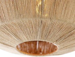 Orientálne stropné svietidlo čierne s lanom - Riki