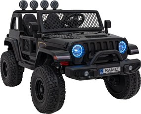 Ramiz Terénne auto OFF-ROAD 3.0 pre deti čierne + diaľkové ovládanie + pomalý štart + pásy + LED a zvuky
