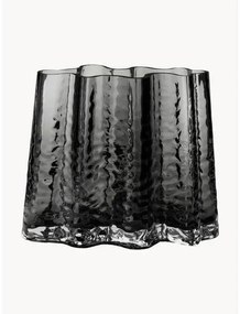 Ručne fúkaná sklenená váza so štruktúrovaným povrchom v rôznych veľkostiach, Gry, V 19 cm