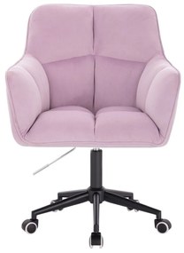 LuxuryForm DESIGN Kreslo AMALFI VELUR na čiernej podstave s kolieskami - levanduľa