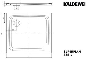 Sprchová vanička KALDEWEI SUPERPLAN PLUS 900 x 800 x 25 mm alpská biela Hladké 447800010001