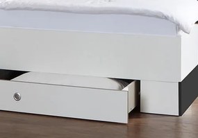 Posteľ s nočnými stolíkmi Cheep 180x200 cm, biela/grafit