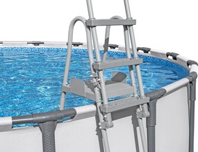 Bazénový rebrík Bestway 132 cm - bezpečný, protišmykový, kovový 58332