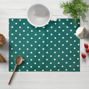 Biante Dekoračné prestieranie na stôl Leona LN-024 Biele bodky na petrolejovom 30x40 cm