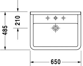 Duravit Starck 3 - Umývadlo 650x485 mm, biela 0300650000