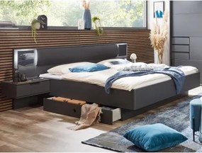 Posteľ s nočnými stolíkmi Saigon 180x200 cm, s osvetlením%