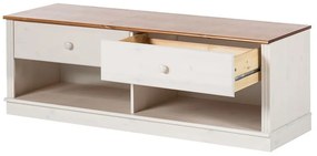 Biely TV stolík z borovicového dreva 137x47 cm Anita – Støraa