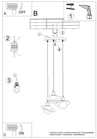 Sollux SL.1357 - Luster na lanku HYPERION 3xG9/8W/230V biela