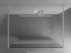 Mexen Kioto, priechodná sprchová zástena 110 x 200 cm, 8mm sklo číre/námraza, 2x biela stabilizačná rozpera, 800-110-002-20-35