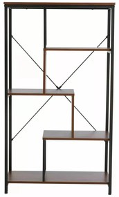 Regál Net B 75 cm ořech tmavý/černý