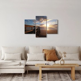 Obraz móla, pláže a more (90x60 cm)