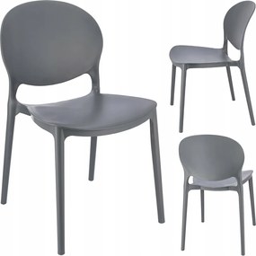 JU Plastová stolička JUSTIN, sivá