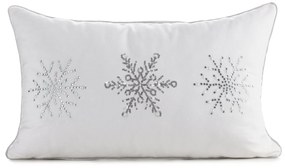 VIANOČNÁ DEKORAČNÁ OBLIEČKA NA VANKÚŠ FLAKE 30X50 CM VZOROVANÁ