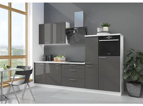 Kuchynská linka Lara 280 MDF sivá lesklá bez dosky