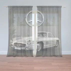Sablio Záclony Mercedes-Benz 300 SL Sivé pozadie: 2ks 150x250cm