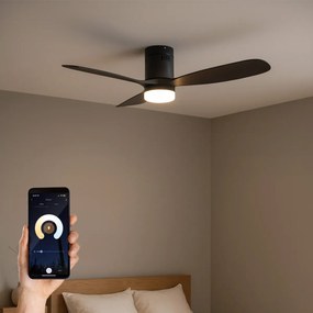 Inteligentný stropný ventilátor čierny 132 cm vrátane LED stmievateľný s diaľkovým ovládaním - Sofia