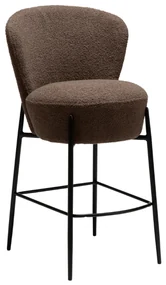 ORBIT ČALÚNENÁ BAROVÁ STOLIČKA brown bouclé/black