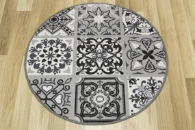 Protišmykový koberec Patchwork sivý