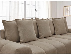 Taupe ženilková rozkladacia/s úložným priestorom rohová pohovka (pravý roh/s leňoškou) Everest – Bobochic Paris