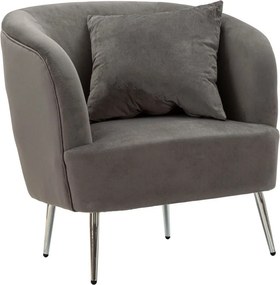 Sivé zamatové kreslo Silvery – Mauro Ferretti