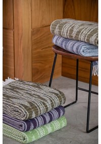 Modrý pléd s podielom bavlny Euromant Zanzibar, 140 x 180 cm