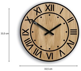 Dřevěné nástěnné hodiny Artur 33 cm dub přírodní/černé